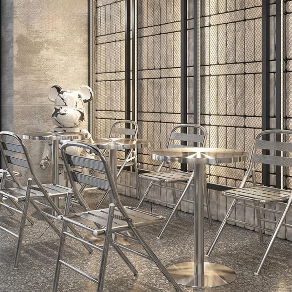 Großhandel B2B Stuhl aus Edelstahl für Restaurant Kantine klappbar